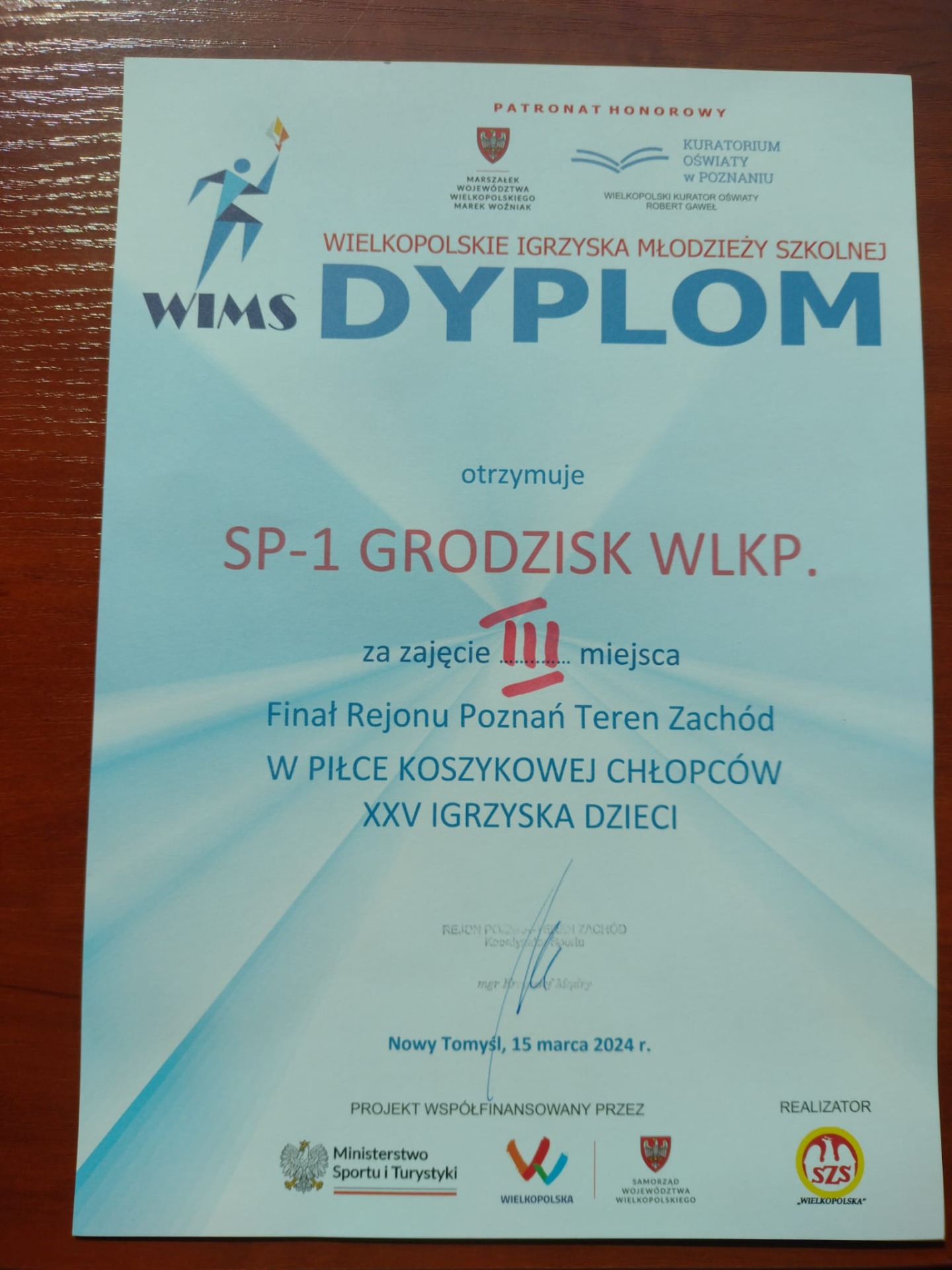 3 miejsce w Mistrzostwach Rejonu Poznań-Zachód w Koszykówce Chłopców - Obrazek 1