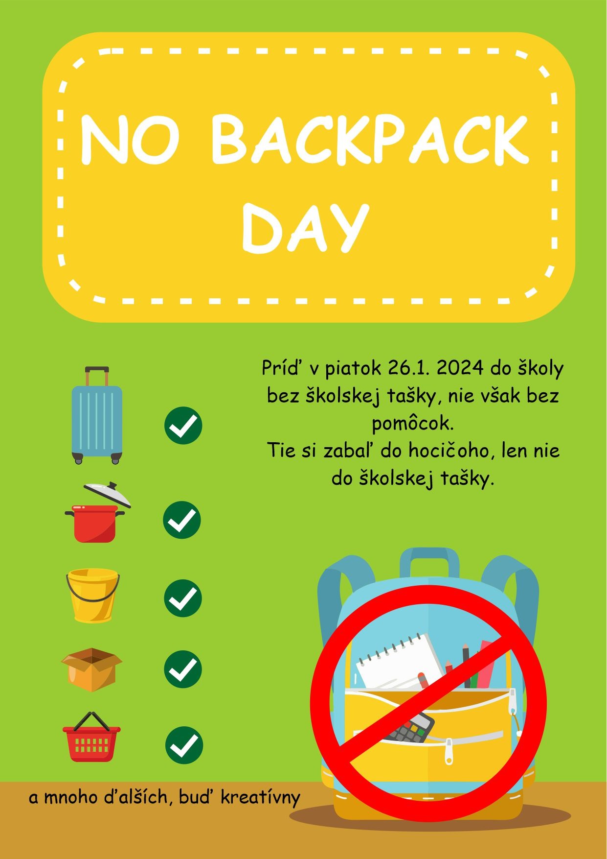 NO BACKPACK DAY - Obrázok 1