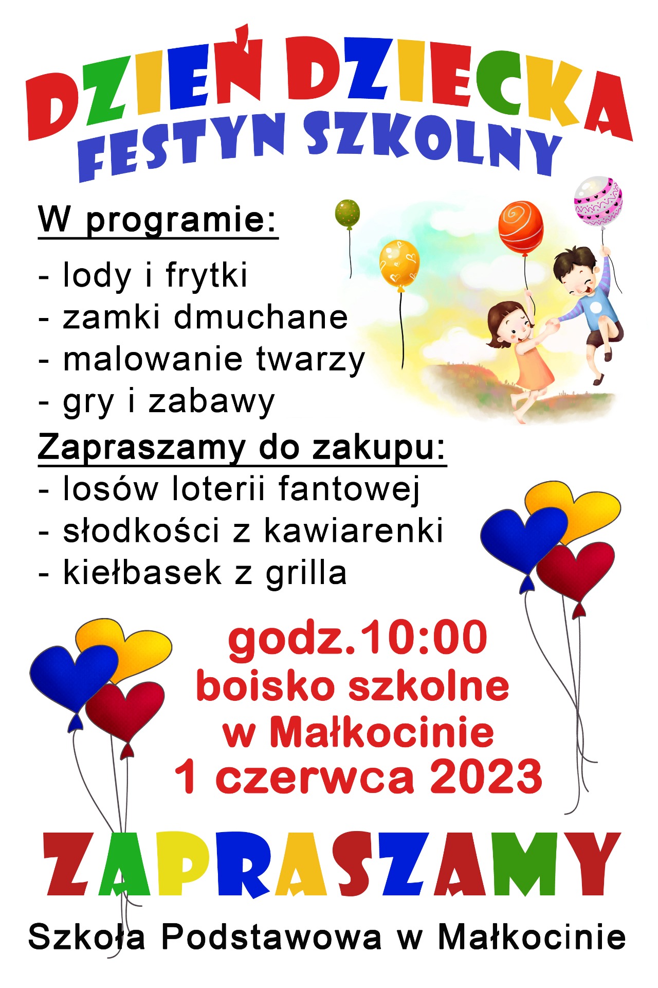 Festyn szkolny z okazji Dnia Dziecka- 01.06.2023 r. - Obrazek 1