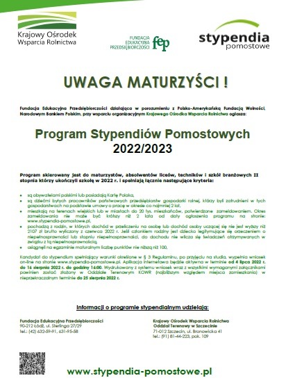 Program Stypendiów Pomostowych 2022/2023. - Obrazek 1