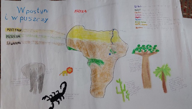 Plakat przedstawiający mapę Afryki.