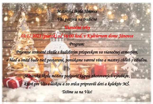  "Tradičné" Vianočné trhy MŠ Jánovce :) - Obrázok 1