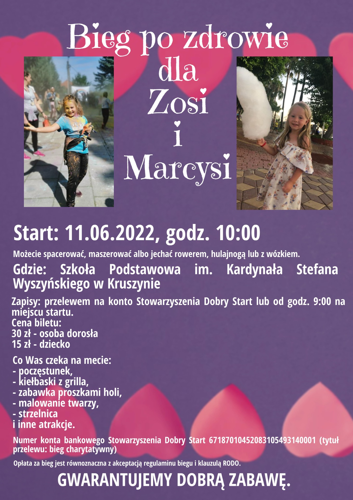 Bieg po zdrowie dla Zosi i Marcysi 11.06.2022 - Obrazek 1