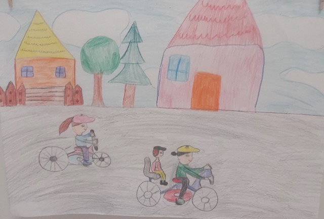 Konkurs plastyczny „Wiosenna wycieczka rowerowa z rodziną” - Obrazek 4