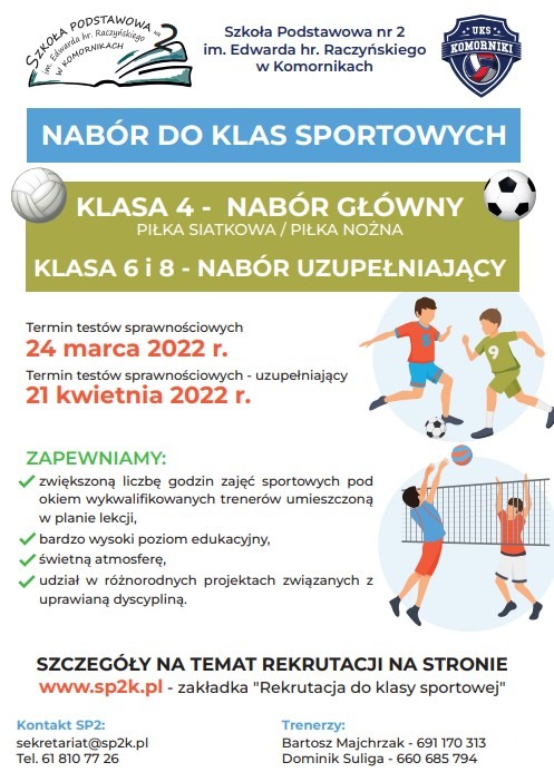 Nabór do klasy sportowej na rok szkolny 2022/2023 - Obrazek 1