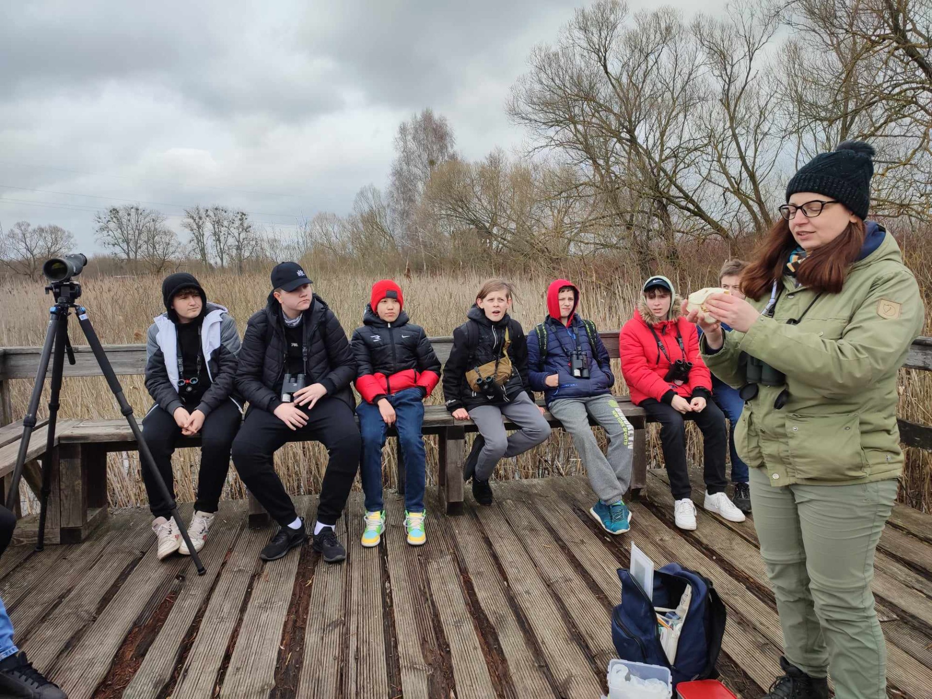 Uczniowie SP Nr 2 im. M. Kopernika w Olecku - uczestnicy zajęć ekologiczno-geograficznych w Biebrzańskim Parku Narodowym