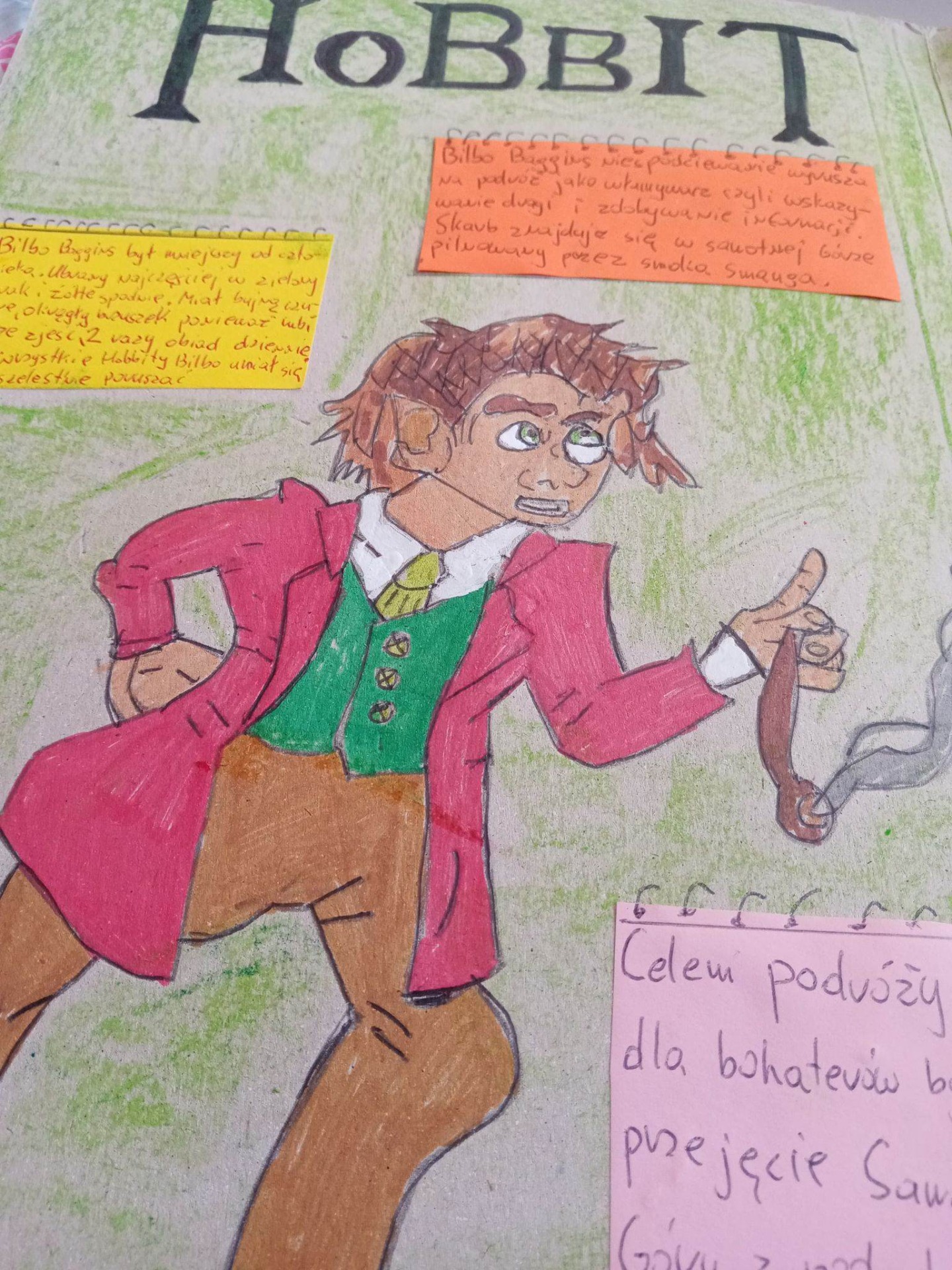 Przepiękne lapbooki na temat lektury pt.: „Hobbit, czyli tam i z powrotem'' wykonane przez Uczennice i Uczniów klasy 6. Brawo!!! 👏👏👏 - Obrazek 2