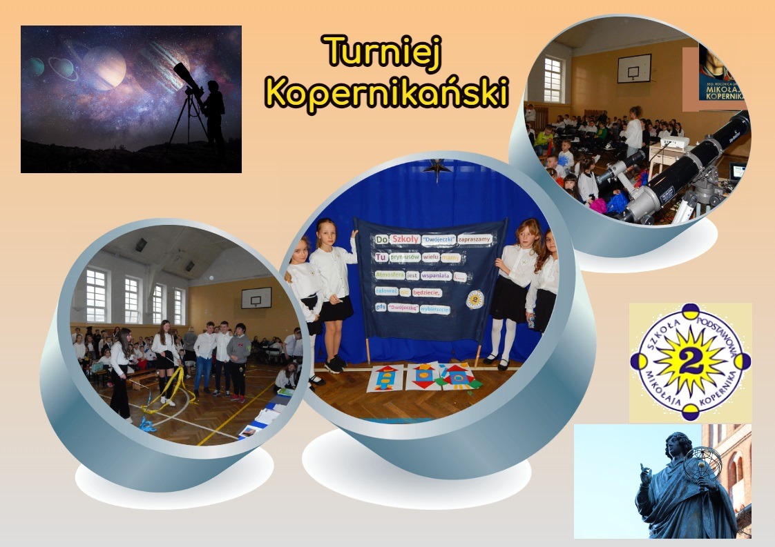 Infografika szkolny Turniej Kopernikański w Szkole Podstawowej Nr 2 w Olecku