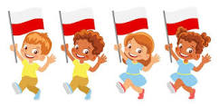 Polska Flaga W Ręku. Dzieci Trzymając Flagę. Flaga Narodowa ...